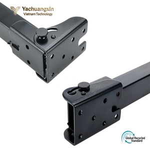 Hardware accessories black square alloy furniture legs with <b>adjustable</b> height connectors, suitable for home installation hardwar - Product Image 4