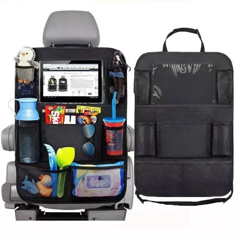 Hochwertige Auto lagerung 600d Oxford Polyester Auto Rücksitz Organizer mit Touchscreen Tablet