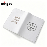 RFID-Dokumentenmappe UV-Druck Individuelles Branding Weißes PU-Leder Wasserfeste Hülle für Flughafen-Exekutivpass-Halter