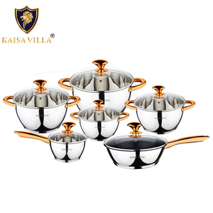 KAISA VILLA stainless steel Cookware Set non stick frying pan Cooking Pot Kitchen soup & stock pots pots and pans Drop Shipping