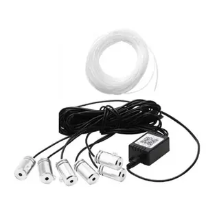 RGB LED Atmosphere Car Light Interior Ambient Lights Fiber Optic Strips Lamp by App Control DIY Music 8M Fiber Optic Band