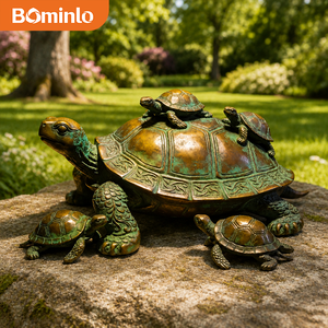 Realistische Bronze-Schildkrötenfamilie-Skulptur: Mutter-Schildkröte mit Jungtieren für Wildparks, Resorts und Landschaftsprojekte - Product Image 1