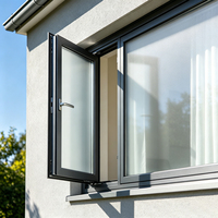 Ventana de Aluminio y Vidrio Abatible para Oficina Comercial, Resistente a la Intemperie, Anti-deformación y de Bajo Mantenimiento