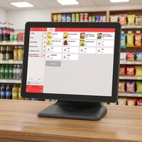 Sistema POS de 15'' con Pantalla Táctil Plana, Precio al por Mayor, Terminal POS Inteligente Todo en Uno para Tiendas Minoristas