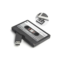 Clé USB Créative en Forme de Cassette – 1 Go, 2 Go, 4 Go, 8 Go, 16 Go, 32 Go, 64 Go, 128 Go – USB 2.0 – Logo Personnalisé – Cadeau Promotionnel Rétro – Vente en Gros