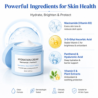Nouvelle Arrivée Crème Visage Hydratante et Lissante à la Niacinamide, Acide Hyaluronique et Vitamine E, Anti-Teint Terne et Éclaircissante