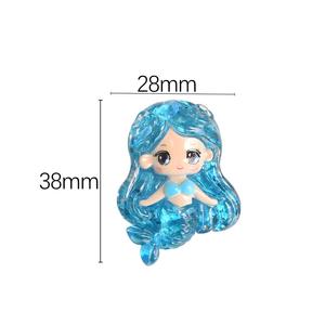 Breloque en résine Iabubu Kawaii sirène HK, motif dessin animé peint à la main, à dos plat, avec paillettes, pour coque de téléphone portable et fabrication de bijoux, vente en gros - Product Image 5