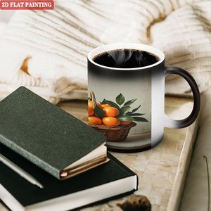 Custom Frosted Black <b>Ceramic</b> <b>Mug</b> 11oz Heat Sensitive Blank Cup For Business Promotion Event - Product Image 3