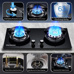 Estufa de <span class=keywords><strong>Gas</strong></span> de Alta Calidad con 2 Quemadores, Estufa de <span class=keywords><strong>Gas</strong></span> Integrada de Vidrio Templado, Estufa de Cocina, Placa de Cocción de <span class=keywords><strong>Gas</strong></span> para Apartamentos Residenciales - Product Image 5