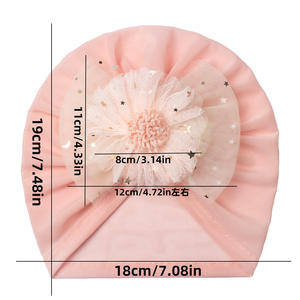 <span class=keywords><strong>Turban</strong></span> d'été pour bébé Chapeau à nœud Casquettes soleil pour bambins Vente en gros de chapeaux à mailles fines avec fleur et nœud Chapeau pull-over pour enfants et filles - Product Image 6
