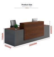 Tables de réception modernes de haute qualité pour bureau, supermarché et hôtel, taille personnalisable, en bois pour centre commercial.