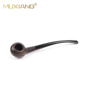 Muxiang Solid Wood Smoking Pipe Bent Type 3Mm Mortise Long Handle Men's Tobacco Pipe Reading Accessory - Product Image 3