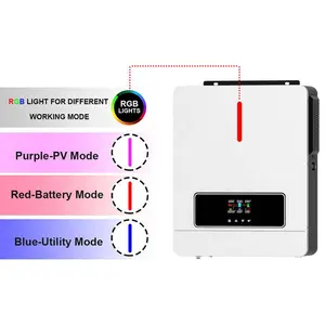 5000W Power Invert 5000va 5KW 5.5KW 6.2KW Single Phase 220v Pure Sine Wave Off Grid Solar Inverter with MPPT Charge Controller