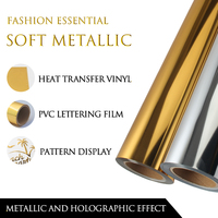 Rouleau de vinyle thermocollant métallisé souple, super extensible, à toucher agréable, facile à dérouler, pour vêtements de sport et DIY