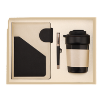 Ensemble de cadeaux promotionnels d'entreprise, bloc-notes en acier inoxydable A5 avec logo personnalisé, stylo, tasse à café, luxe, embossé