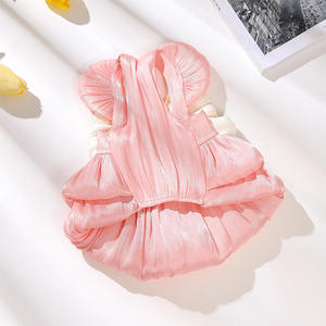 Qbellpet vêtements pour animaux de compagnie chat printemps/été débardeur arc robe de princesse boucle de Traction adaptée aux chiens de petite et moyenne taille - Product Image 3