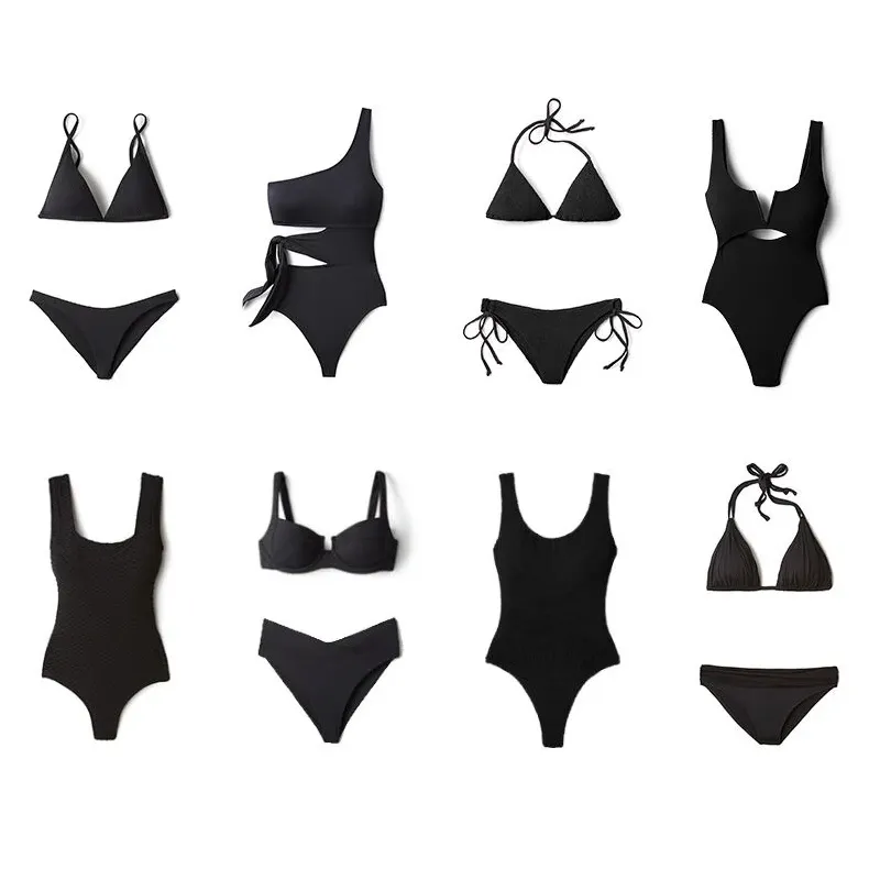 Private label high waisted 2 piece bathing suits swimming suits females women sustainable econyl carvico swimwear beachwear