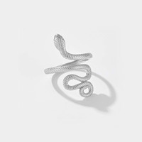 FUAMAY Fashion Dainty cincin lapis emas klasik, cincin pembungkus ular 18K lapis emas 925 perak murni, cincin ular Python tanpa zirkon