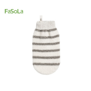 FaSoLa Bath Gloves Double Sided Polyester Exfoliating Towel For Adults White Gray - Product Image 3
