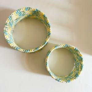 Hamac kangourou dense tissé à la main, tapis d'escalade, balançoire – Couleurs Jaune Citron/Bleu Ciel/Barbe à Papa, design <span class=keywords><strong>trompette</strong></span> adapté aux oiseaux - Product Image 4