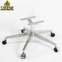 Base de chaise pivotante en aluminium OEM 5 étoiles avec plateau supérieur en H, base de chaise robuste pour mobilier de bureau et de salon