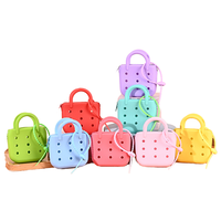 Mini Bolso de Silicona Realista, Perforado, Color Caramelo, Impermeable, para Niñas, Bolsa de Playa, Bolsa de Cosméticos de Viaje, Estilo Nórdico