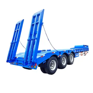 Chinese New Or Used Low bed Semi Trailer 3 Axle 50/60/80Ton Mechanical Suspension Lowbed Lowboy Semitrailer Sale In Africa