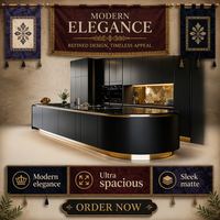 Meubles de cuisine de luxe modernes italiens, design fabriqué en Chine, îlots de cuisine, aménagement complet de la maison, rénovation de cuisine sur mesure