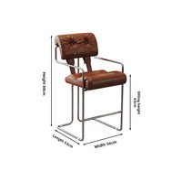 Tabouret de bar commercial vintage Bauhaus en acier inoxydable de designer avec dossier, personnalisable pour la maison, la réception ou l'îlot de cuisine