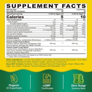 Vitaddiscovery Gommes sans sucre 20 superaliments Suppléments de fibres alimentaires pour enfants Super Greens Fruits et légumes - Product Image 2