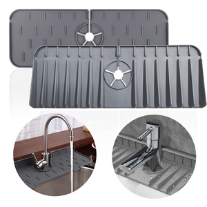 Water Faucet Handle Drip <strong>Catcher</strong> <strong>Tray</strong> for Kitchen Bathroom Countertop Sink Mat Sponge Silicone Mats &amp; Pads Sink Splash Guard - Product Image 3