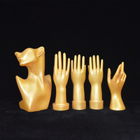 Mannequins de visage et de mains en or avec aimant en plastique pour l'affichage de bijoux, colliers, bagues, montres