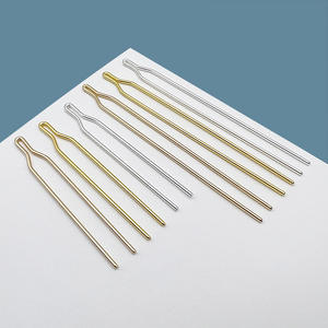 2 Prong Diy saç tokası aksesuarları şube sopa kızlar Updo Forks u-şekilli tokalar paslanmaz çelik U şekli saç Pin kadınlar için - Product Image 1