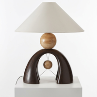 Lampe de bureau vintage en bois, lampe de table rétro, abat-jour en dôme, lampe de lecture de chevet