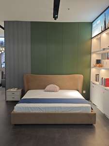 Cama de cartón de tela de pino tamaño King doble suave moderna de lujo, muebles de dormitorio de Hotel al por mayor, cama de lujo - Product Image 3