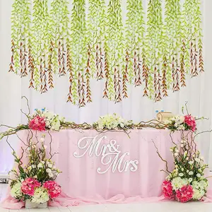 Salici artificiali parete appesa wedding sfondo, pianta parete decorazione di sfondo