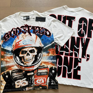 Camiseta de hip hop para hombre, 100% algodón, corte holgado, 220-300 g, estampado en serigrafía, para todas las temporadas - Product Image 4