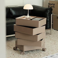 Meuble de rangement rotatif à 360° en plastique pour salon, chariot amovible à 5 niveaux pour cosmétiques et collations, sans poteaux