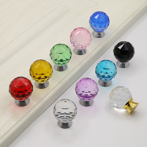 درج خزانة مطبخ كريستالي للأثاث ، مقابض دائرية ملونة حديثة - Product Image 3