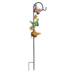 Lampes solaires papillon pour jardin, décoration extérieure, lampes à piquet en métal coloré avec crochet de berger, étanches IP44, certifiées CE RoHS - Product Image 4