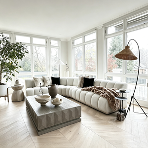 Sofá Modular de Tela Cloud Chesterfield de Estilo Mid-Century con Asientos Profundos y Aislamiento Acústico para Sala de Estar de Villa - Product Image 3