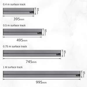Enchufe de riel de alimentación deslizante móvil montado en superficie/pared con 4 salidas y 2 puertos de aluminio espacial para armario de comedor de isla - Product Image 6