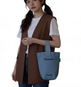 Bolsa de Lona Reutilizable Extra Grande Ecológica con Cremallera y Logotipo Personalizado, Diseño Sencillo para Compras y Viajes - Product Image 2