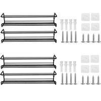 Support mural métallique moderne multi-niveaux pour épices et bouteilles d'assaisonnement, finition peinture laquée, lot de 2, vente chaude