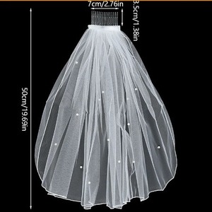 Voile de mariée en perles pour enterrement de vie de jeune fille - Product Image 2