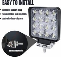 Haute puissance Led voiture 48W Led travail lumière ronde tout-terrain Auto Led travail lumière Led phare Led conduite antibrouillard