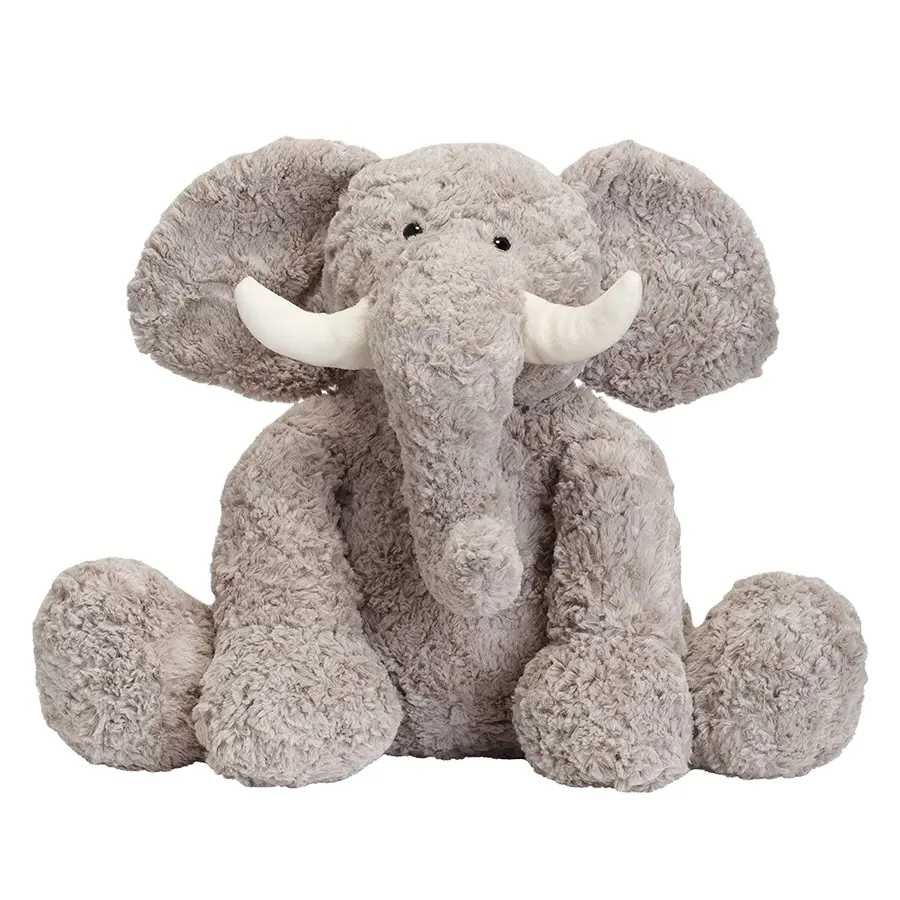 F738 Soft Jumbo Elephant Stuffed Animal Toy Grey 15 inches Fluffy Gifts Animal Large Plush Elephant Toy