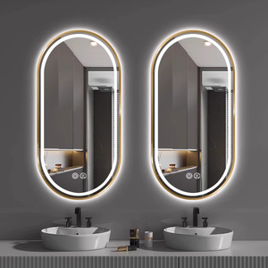 Hiện đại chống sương mù LED chiếu sáng hình bầu dục phòng tắm Vanity gương thông minh điều khiển cảm ứng IP44 đánh giá tối giản thông minh khung nhôm cho - Product Image 5