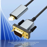 Câble HDMI vers VGA plaqué or OEM ODM 1080P 2M compatible avec un gaine en PVC pour moniteur PC, projecteur et HDTV