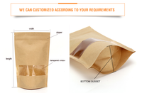 Stand up White Kraft Paper Reclosable Ziplock Plain Heat Sealable Food Packaging Doypack Pouches Bags With Matte Window